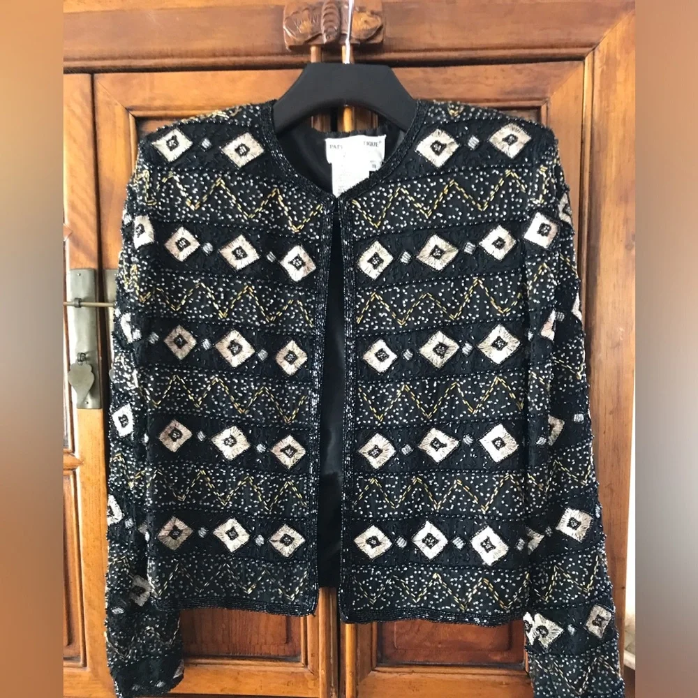3 Elegant Black, Gold, Pewter and purple Embroidered beaded tops
Small, Med/XL - Picture 6 of 10